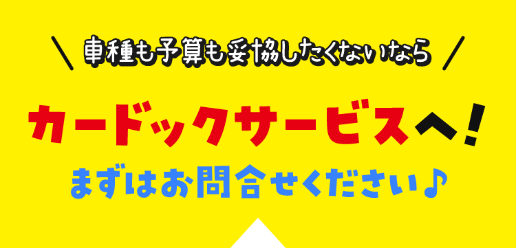 車種も予算も妥協したくないならカードックサービスへ！